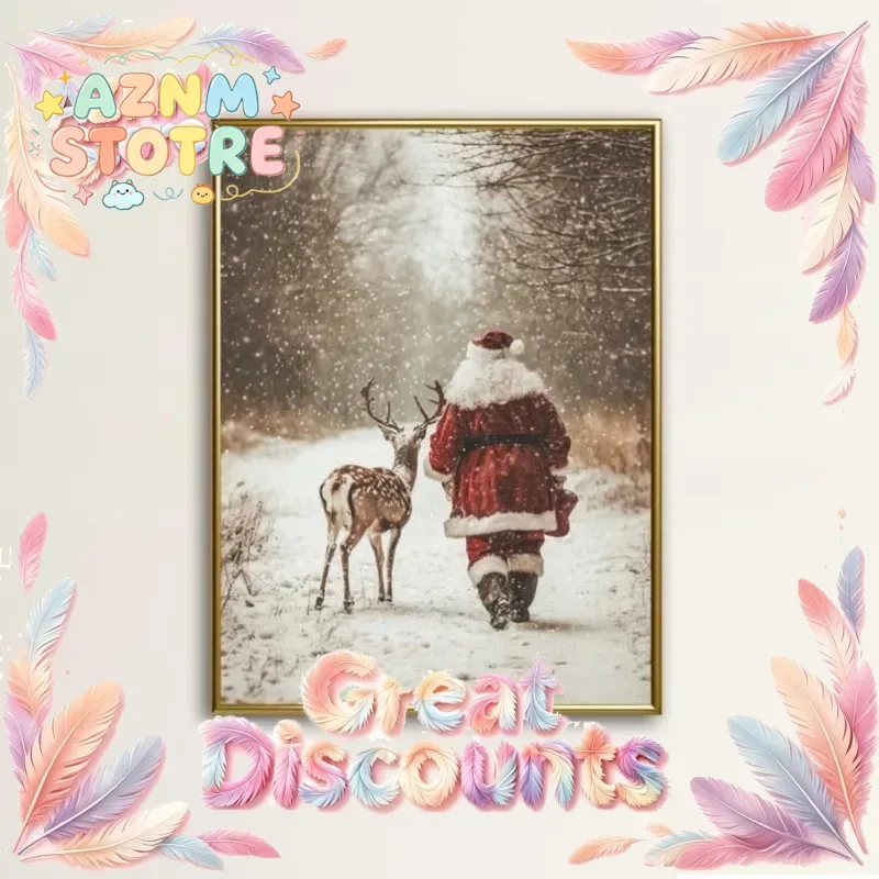 Home Improvement In - Lukisan Dinding Rusa Kutub Santa Claus,